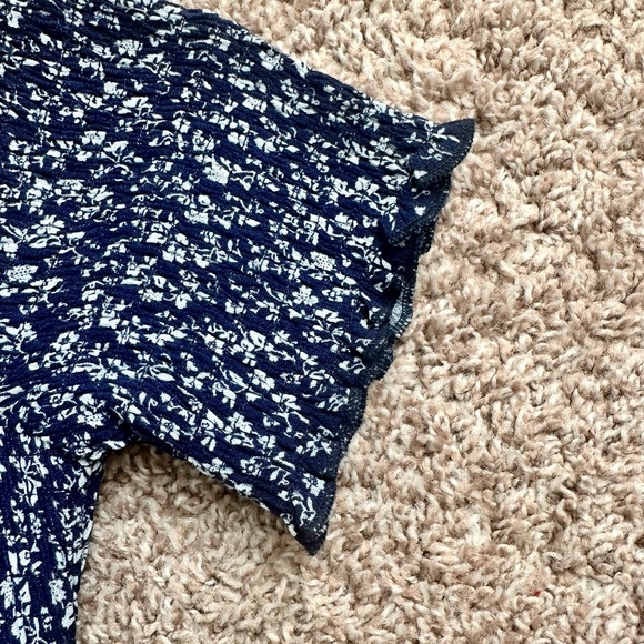 Lulus In The Rhythm Navy Blue Floral Print Off-The-Shoulder Mini Dress - Picture 10 of 11